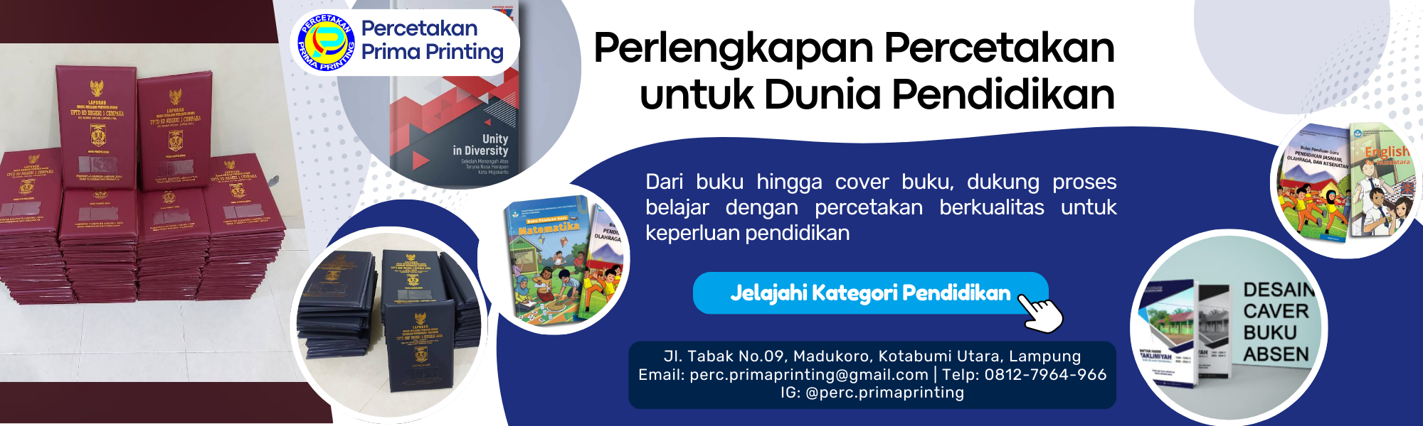 Banner Slider Produk Percetakan Prima Printing | Percetakan Kotabumi | Percetakan Prokimal | Percetakan Sungkai Jaya - Solusi Cetak untuk Acara, Kantor, Pendidikan, Promosi, Retail, Kebutuhan Personal, dan Alat Tulis Kantor